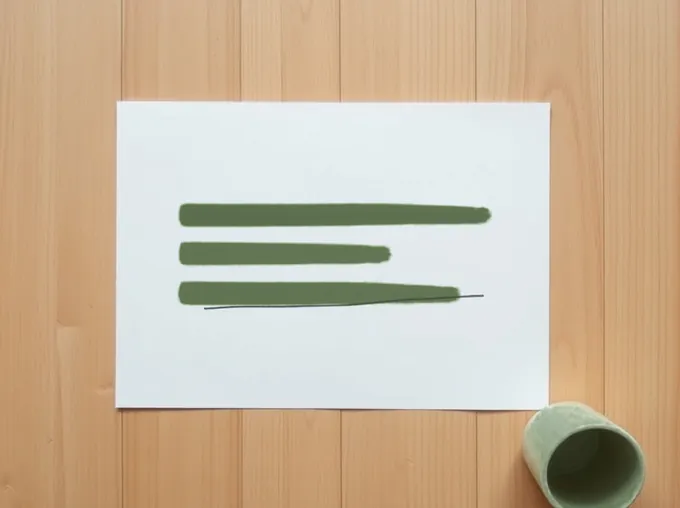 Mesa de reunião de clínica com relatório impresso mostrando gráficos simples e uma xícara ao lado