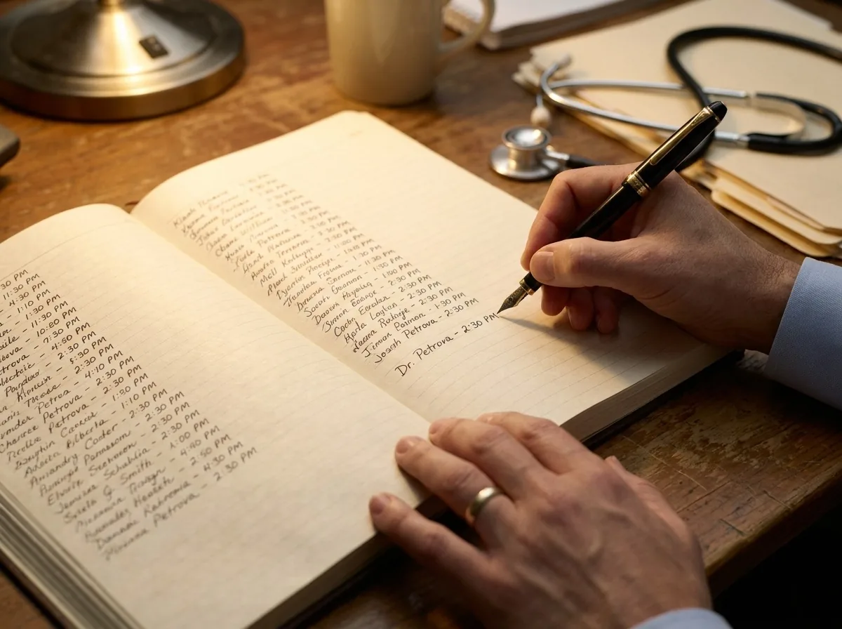 Agenda de clínica totalmente preenchida com consultas